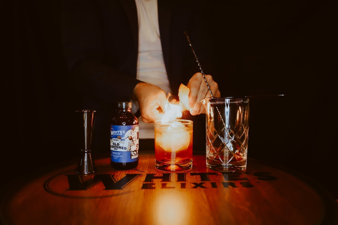 Classic Old Fashioned cocktail made with White's Old Fashioned Mix