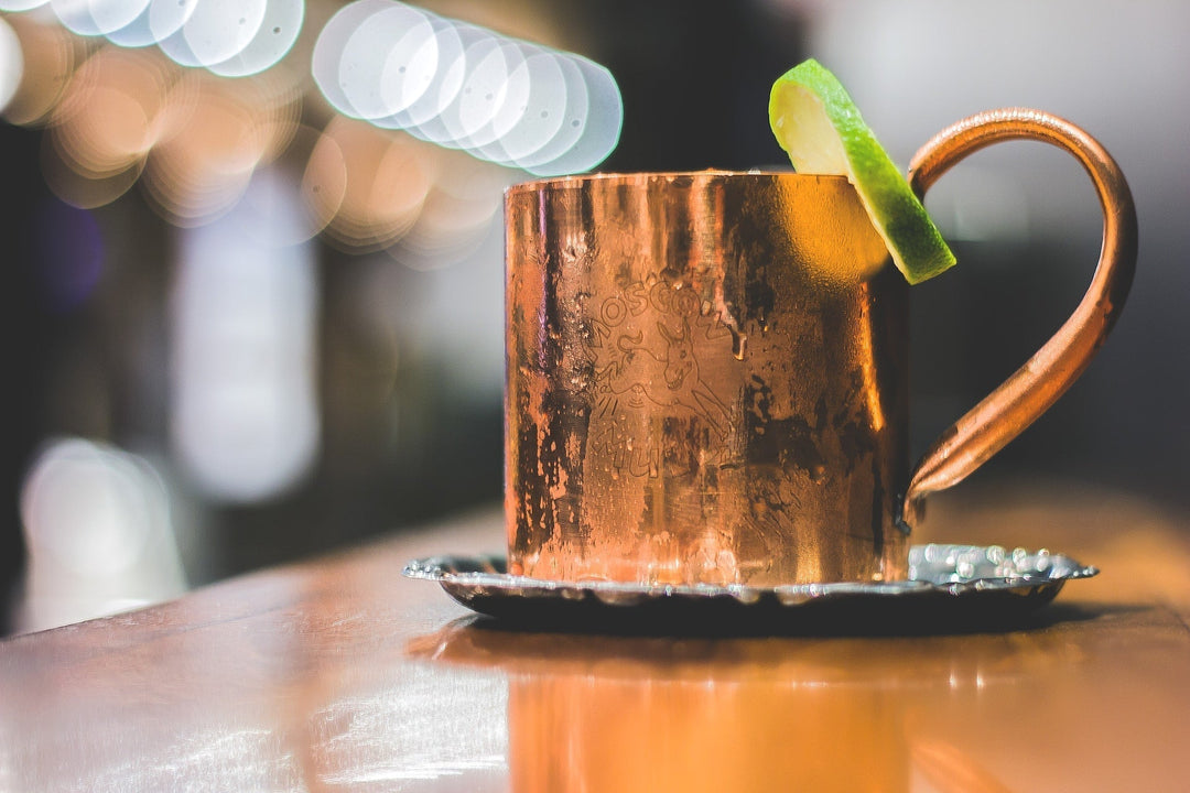 Classic Moscow Mule in a copper mug made with White's Moscow Mule Mix