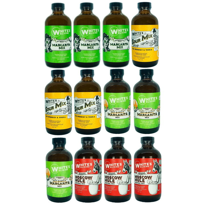 12 Bottle Pack Citrus Refresher Bundle - Moscow Mule, Sour, Fresh Margarita, Spicy Margarita Beverages White's Elixirs 