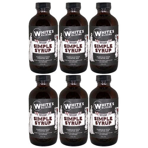 Six Bottle Pack White's Elixirs Simple Syrup Cocktail Mix 8oz Beverages White's Elixirs 