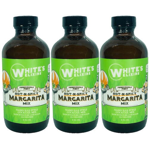 Three Bottle Pack White's Elixirs Spicy Margarita Cocktail Mix 8oz Beverages White's Elixirs 